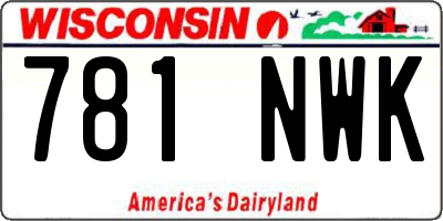 WI license plate 781NWK