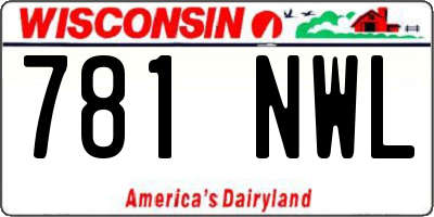 WI license plate 781NWL