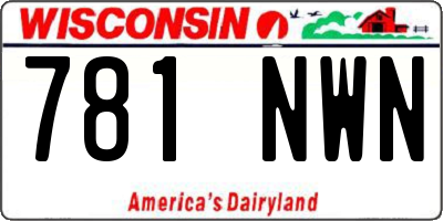 WI license plate 781NWN