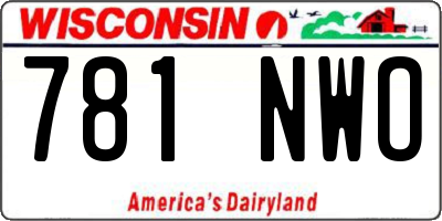 WI license plate 781NWO