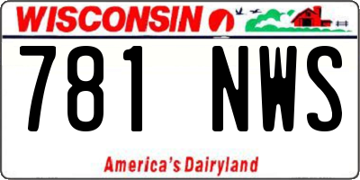 WI license plate 781NWS