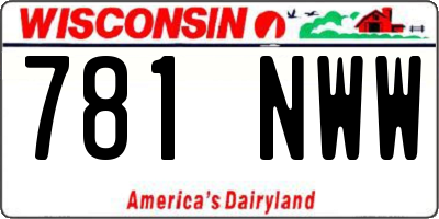 WI license plate 781NWW