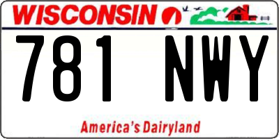 WI license plate 781NWY