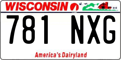 WI license plate 781NXG