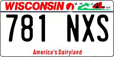WI license plate 781NXS