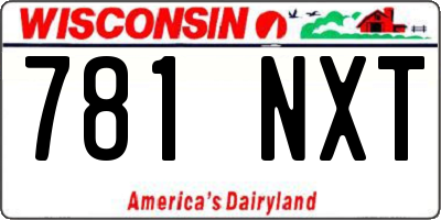 WI license plate 781NXT