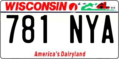 WI license plate 781NYA