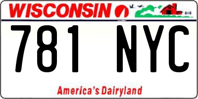 WI license plate 781NYC