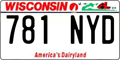 WI license plate 781NYD
