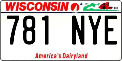 WI license plate 781NYE