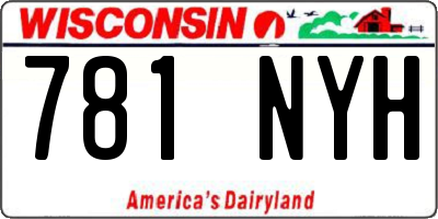 WI license plate 781NYH