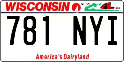 WI license plate 781NYI