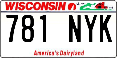WI license plate 781NYK