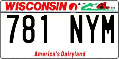 WI license plate 781NYM