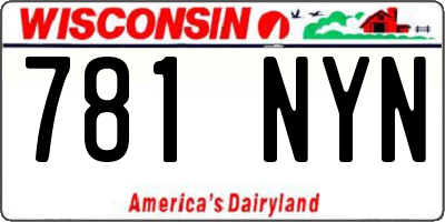 WI license plate 781NYN
