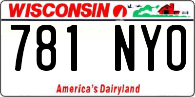 WI license plate 781NYO