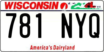 WI license plate 781NYQ