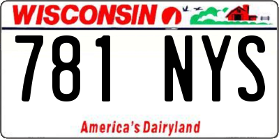 WI license plate 781NYS