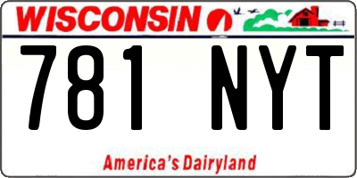 WI license plate 781NYT