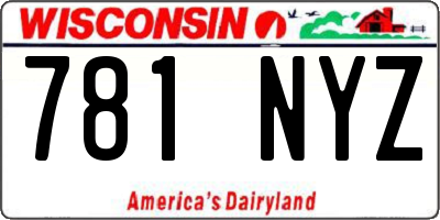 WI license plate 781NYZ