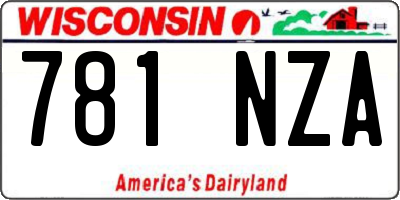WI license plate 781NZA