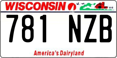 WI license plate 781NZB