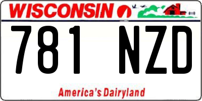 WI license plate 781NZD