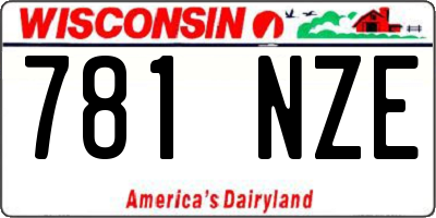 WI license plate 781NZE