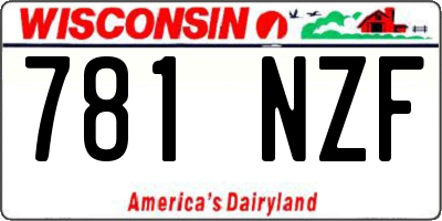 WI license plate 781NZF