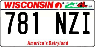 WI license plate 781NZI