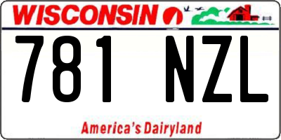 WI license plate 781NZL