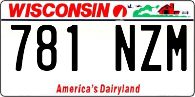 WI license plate 781NZM