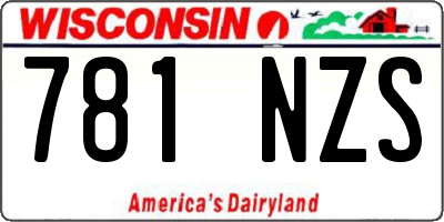 WI license plate 781NZS