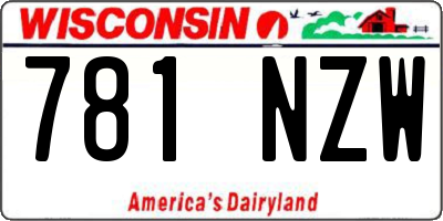 WI license plate 781NZW