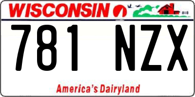 WI license plate 781NZX
