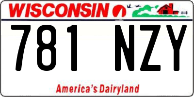 WI license plate 781NZY