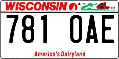 WI license plate 781OAE