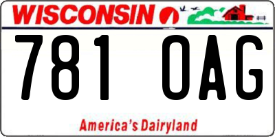 WI license plate 781OAG