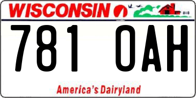 WI license plate 781OAH