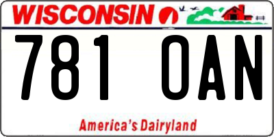 WI license plate 781OAN