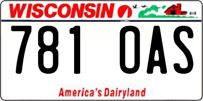 WI license plate 781OAS