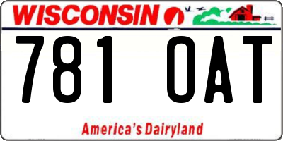 WI license plate 781OAT