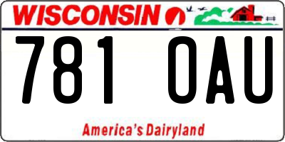 WI license plate 781OAU