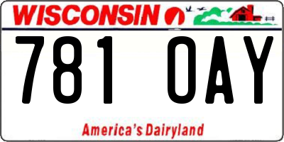 WI license plate 781OAY