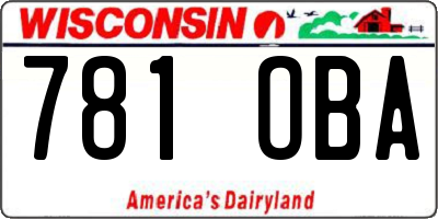 WI license plate 781OBA