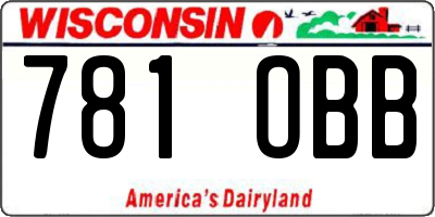 WI license plate 781OBB