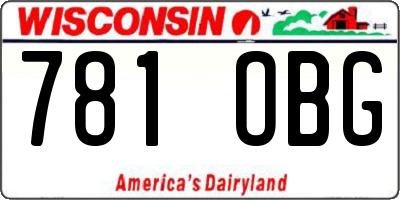 WI license plate 781OBG