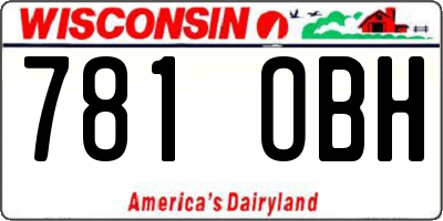 WI license plate 781OBH