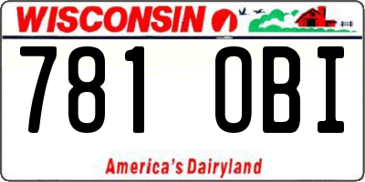 WI license plate 781OBI