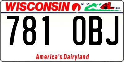 WI license plate 781OBJ